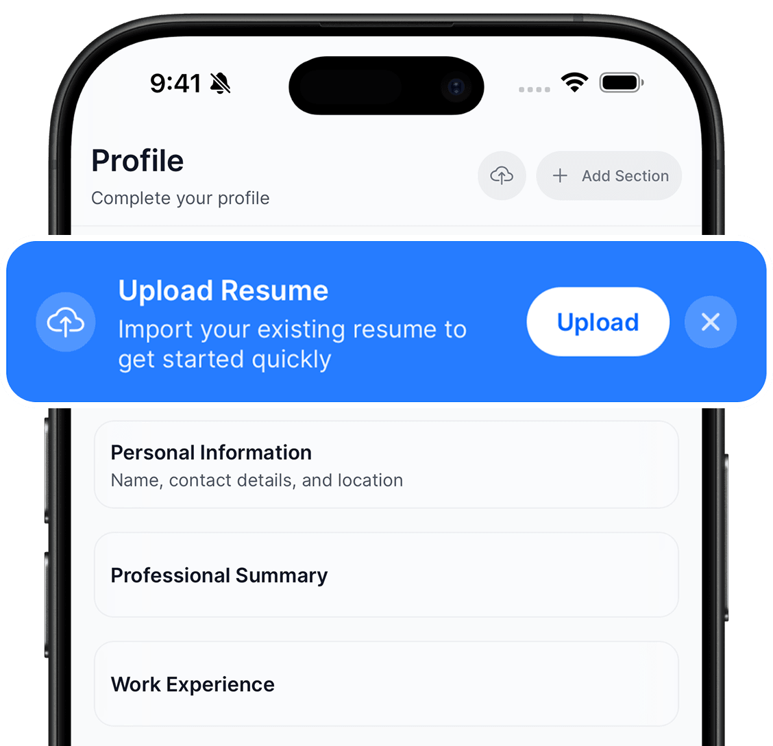 ResumeHero app mockup showing resume creation interface